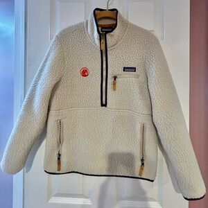 Patagonia Retro Pile Marsupial Fleece 1/2 Zip Women's XS Fat Tire Beer Collab